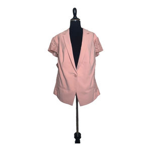 Torrid cap sleeves back lace detail one button blush pink blazer size 3 - 3X